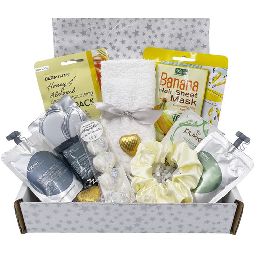 LADIES Birthday Pamper Hamper, Self Care Box Yellow